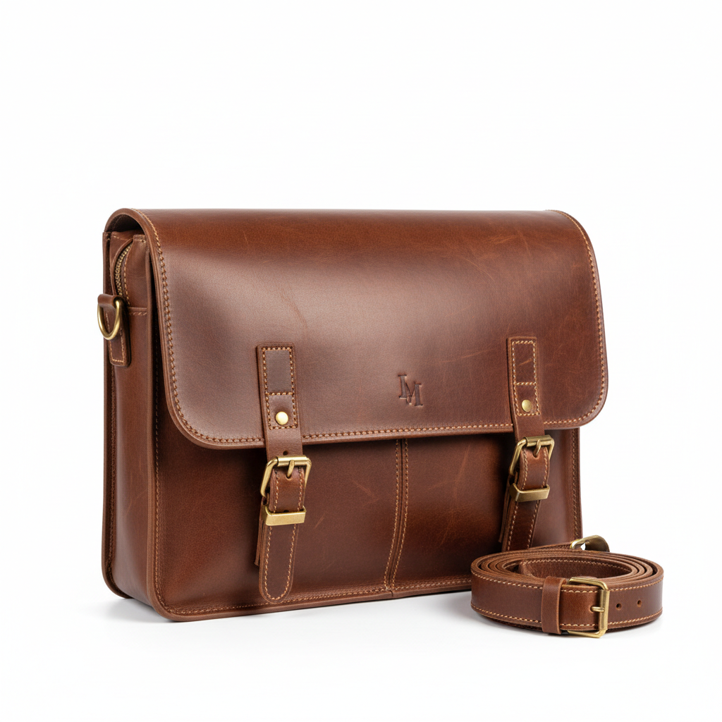 Bolso mensajero de cuero