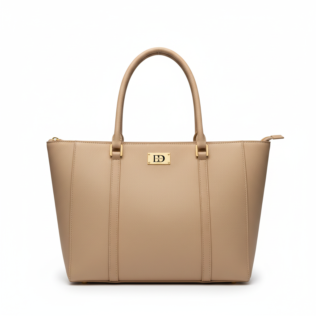 Bolso Tote Beige - Frontal