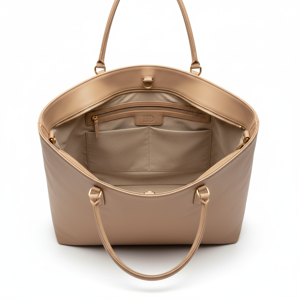 Bolso Tote Beige - Interior