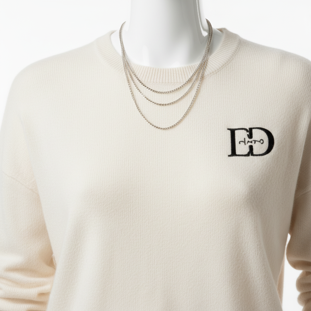 Suéter beige con logo ED bordado en el pecho