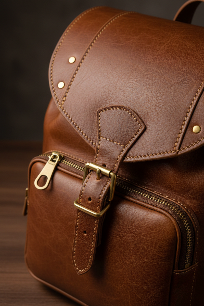Mochila de Cuero Premium - Detalle