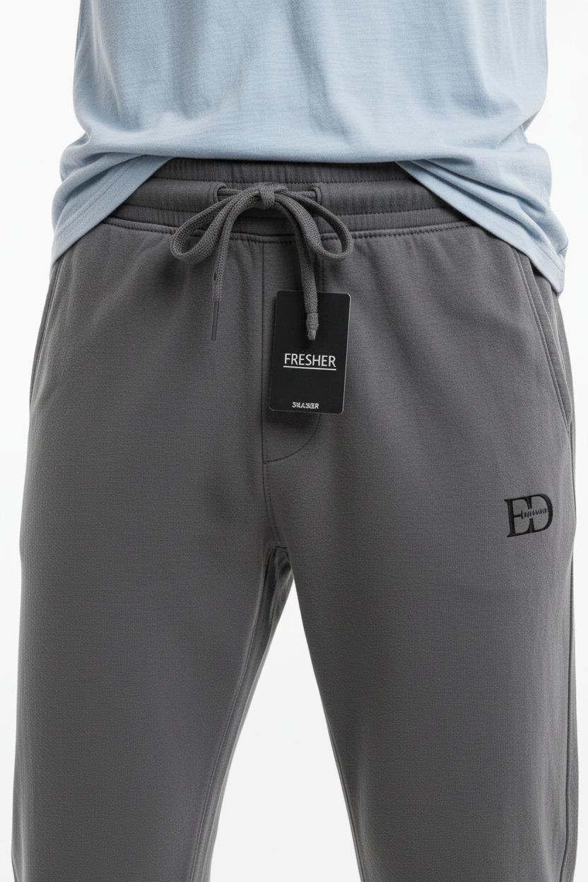 Joggers grises con logo ED y cintura elástica