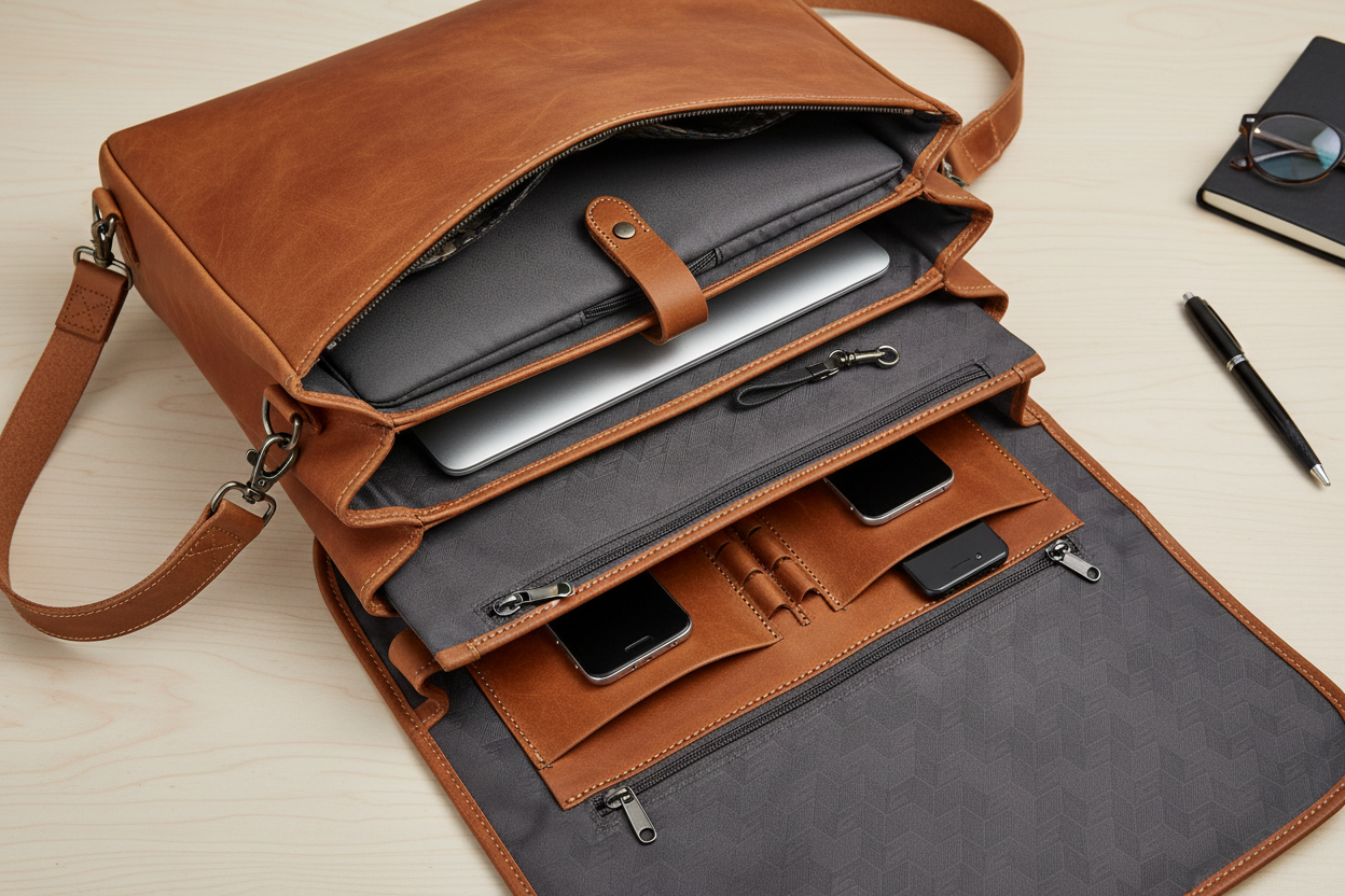 Interior del bolso - Compartimentos organizados