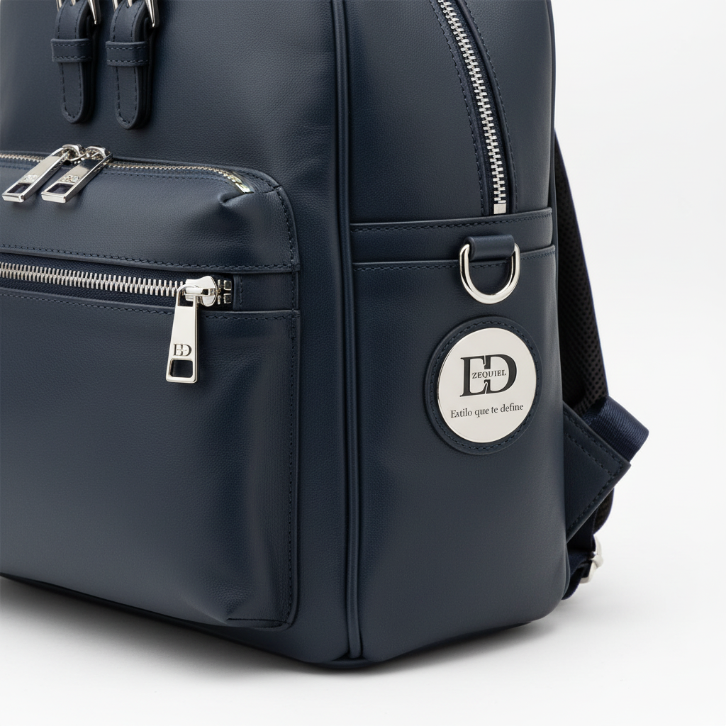 Mochila Azul - Detalle lateral
