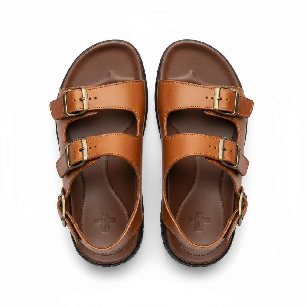 Sandalias de Cuero Café